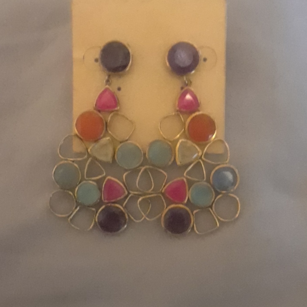 Multi color dangling earrings